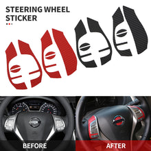 Load image into Gallery viewer, Car Carbon Fiber Steering Wheel Decoration Trim Stickers for Nissan X-trail Xtrail T32 Qashqai J11 Teana J33