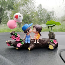Load image into Gallery viewer, Car Dashboard Couple Ornament with Trunk Luminous Parking Card Phone Number Plate Doll Balloon Decoration Auto Interior Accessories