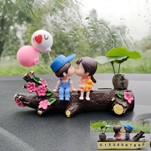 Load image into Gallery viewer, Car Dashboard Couple Ornament with Trunk Luminous Parking Card Phone Number Plate Doll Balloon Decoration Auto Interior Accessories