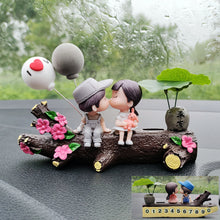Load image into Gallery viewer, Car Dashboard Couple Ornament with Trunk Luminous Parking Card Phone Number Plate Doll Balloon Decoration Auto Interior Accessories