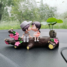 Load image into Gallery viewer, Car Dashboard Couple Ornament with Trunk Luminous Parking Card Phone Number Plate Doll Balloon Decoration Auto Interior Accessories