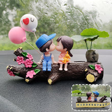 Load image into Gallery viewer, Car Dashboard Couple Ornament with Trunk Luminous Parking Card Phone Number Plate Doll Balloon Decoration Auto Interior Accessories