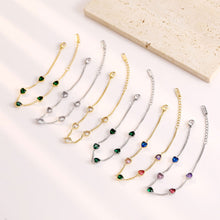 Load image into Gallery viewer, Fashion Mini Heart-shaped Colored Zircon Bracelet Love Heart Gold Silver Bracelet Summer Versatile Women Jewelry