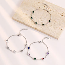 Load image into Gallery viewer, Fashion Mini Heart-shaped Colored Zircon Bracelet Love Heart Gold Silver Bracelet Summer Versatile Women Jewelry