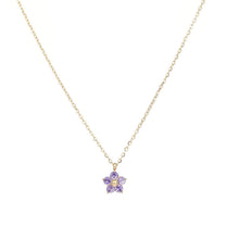 Load image into Gallery viewer, Flower Pendant Stainless Steel Collarbone Chain Fashionable Fresh Elegant and Versatile High-end Necklace for Women