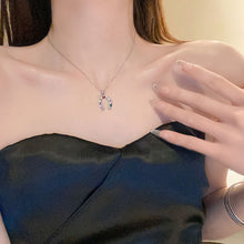 Load image into Gallery viewer, Creative Personalized Stainless Steel Horseshoe Shaped Colorful Zircon Inlaid Pendant Necklace Women Jewelry