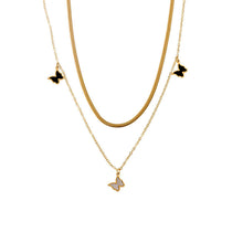 Load image into Gallery viewer, Butterfly Titanium Steel Necklace Women's Set Romantic and Simple Clavicle Chain Women's Accessories