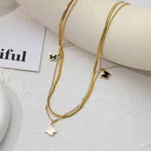 Load image into Gallery viewer, Butterfly Titanium Steel Necklace Women's Set Romantic and Simple Clavicle Chain Women's Accessories