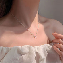 Load image into Gallery viewer, Heart Pendant Necklace Fashion Creative Pearl Chain Pink Splicing Necklace Clavicle Chain Jewelry Accessory