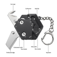 Load image into Gallery viewer, 14 In 1 Multifunctional Hexagonal Coin Knife Detachable Wrench Driver Outdoor Camping EDC Pocket Survival Tool With Key Chain