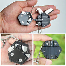 Load image into Gallery viewer, 14 In 1 Multifunctional Hexagonal Coin Knife Detachable Wrench Driver Outdoor Camping EDC Pocket Survival Tool With Key Chain