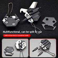 Load image into Gallery viewer, 14 In 1 Multifunctional Hexagonal Coin Knife Detachable Wrench Driver Outdoor Camping EDC Pocket Survival Tool With Key Chain