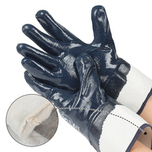Load image into Gallery viewer, Rubber Impregnated Wear-Resistant Oil-Resistant Waterproof Non-Slip Gloves Full Hand Nitrile Rubber Canvas Cuffs Machined Construction Site Thick Protective Gloves