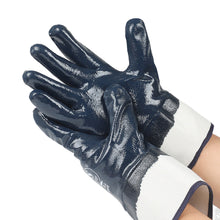 Load image into Gallery viewer, Rubber Impregnated Wear-Resistant Oil-Resistant Waterproof Non-Slip Gloves Full Hand Nitrile Rubber Canvas Cuffs Machined Construction Site Thick Protective Gloves