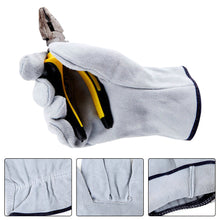 Load image into Gallery viewer, Short Electric Welding Cowhide Protective Gloves Heat Insulation Anti-Hot Wear Resistant Machinery Shipyard Retro Labor Protection Gloves Outdoor Work Protective Equipment