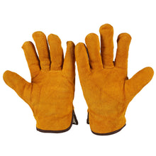 Load image into Gallery viewer, Short Electric Welding Cowhide Protective Gloves Heat Insulation Anti-Hot Wear Resistant Machinery Shipyard Retro Labor Protection Gloves Outdoor Work Protective Equipment