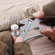Load image into Gallery viewer, Outdoor Camping Multifunction Tool Card Stainless Steel Universal Wilderness Survival Knife Card Portable Rope Cutter Wrench Screwdriver
