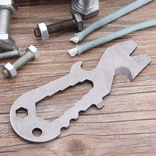 Load image into Gallery viewer, Outdoor Camping Multifunction Tool Card Stainless Steel Universal Wilderness Survival Knife Card Portable Rope Cutter Wrench Screwdriver