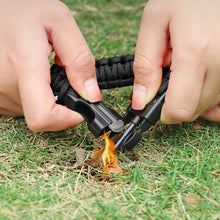 Load image into Gallery viewer, Multi-function Emergency Survival Parachute Cord Magnesium Flintstones Bracelet Outdoor Scraper Whistle Buckle Paracord Emergency Kit EDC Tools