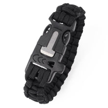 Load image into Gallery viewer, Multi-function Emergency Survival Parachute Cord Magnesium Flintstones Bracelet Outdoor Scraper Whistle Buckle Paracord Emergency Kit EDC Tools