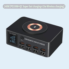 Load image into Gallery viewer, 140w Desktop Charger Intelligent Digital Display Pd100w Fast Charge Suitable For Mobile Phone Notebook Magnetic Suction Wireless