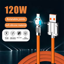 Load image into Gallery viewer, 120W ultra fast charging cable180 °rotatable liquid silicone game cable suitable for rotating charging cable of Xiaomi iPhone