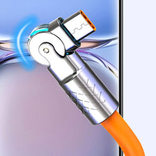 Load image into Gallery viewer, 120W ultra fast charging cable180 °rotatable liquid silicone game cable suitable for rotating charging cable of Xiaomi iPhone