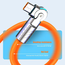 Load image into Gallery viewer, 120W ultra fast charging cable180 °rotatable liquid silicone game cable suitable for rotating charging cable of Xiaomi iPhone