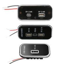 Load image into Gallery viewer, 12V/24V Car Motorcycle Charger USB Type-C Fast Fast Charging Socket Charging RV Boat On Board