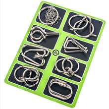 Load image into Gallery viewer, 8Pcs/Set Metal Montessori Puzzle Wire IQ Mind Brain Teaser Puzzles Children Adults Interactive Game Reliever Educational Toys