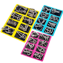 Load image into Gallery viewer, 8Pcs/Set Metal Montessori Puzzle Wire IQ Mind Brain Teaser Puzzles Children Adults Interactive Game Reliever Educational Toys
