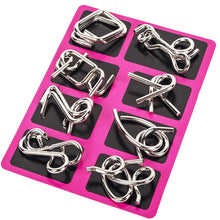 Load image into Gallery viewer, 8Pcs/Set Metal Montessori Puzzle Wire IQ Mind Brain Teaser Puzzles Children Adults Interactive Game Reliever Educational Toys