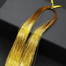 Load image into Gallery viewer, Women Tinsel Kit Glitter Wigs One Clip-in Hair Extension Tinsel Laser Wire Color Highlight Dyed Seamless Tinsel Hair Wig Patches