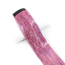 Load image into Gallery viewer, Hair Women Wigs One Clip-in Hair Extension Glitter Tinsel Laser Wire Color Highlight Dyed Seamless Wig Patch Tinsel Hair