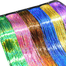 Load image into Gallery viewer, Hair Women Wigs One Clip-in Hair Extension Glitter Tinsel Laser Wire Color Highlight Dyed Seamless Wig Patch Tinsel Hair