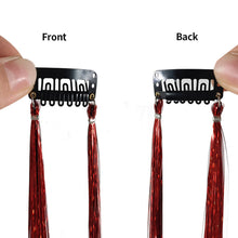 Load image into Gallery viewer, Straight Hair Women Wigs One Clip-in Hair Extension PET Laser Wire Color Seamless Highlight Dyed Wig Patch Tinsel Hair