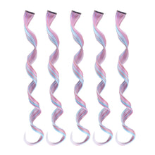 Load image into Gallery viewer, Straight and Curly Hair Women Wigs One Clip-in Hair Extension Mixed Color Seamless Highlight Dyed Gradient Wig Patch