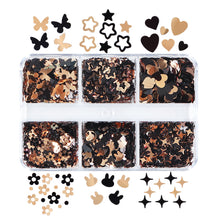 Load image into Gallery viewer, 6 Grids 3D Acrylic Laser Butterfly Enhancements Nail Art Sequins Rabbit Heart Star Sequins Decoration Accessories