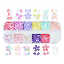Load image into Gallery viewer, 12 Grids 3D Acrylic Flower Nail Sequins Decoration Mixed Beautiful Light Cherry Blossom Petals Nail Art Supplies Professional Accessories
