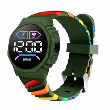 Load image into Gallery viewer, Waterproof LED Digital Children Kids Watch Wristwatch Silicone Rainbow Creative Student Sport Electronic Boys Girls Watches