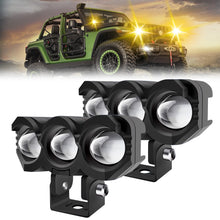 Load image into Gallery viewer, 30W 3 Lens Motorcycle Headlight LED Hi/Low Beam Spot Light White Yellow Fog Light Auxiliary Headlamp Work Light Accessories