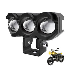 Load image into Gallery viewer, 30W 3 Lens Motorcycle Headlight LED Hi/Low Beam Spot Light White Yellow Fog Light Auxiliary Headlamp Work Light Accessories