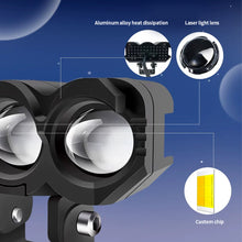 Load image into Gallery viewer, 30W 3 Lens Motorcycle Headlight LED Hi/Low Beam Spot Light White Yellow Fog Light Auxiliary Headlamp Work Light Accessories