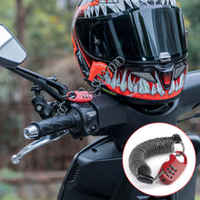Load image into Gallery viewer, Mini Motorcycle Helmet Locks Bicycle Lock Anti-theft Bike Lock Password Lock Cycling Moto Helmet Lock with 90cm Ultralight Flexible