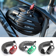Load image into Gallery viewer, Mini Motorcycle Helmet Locks Bicycle Lock Anti-theft Bike Lock Password Lock Cycling Moto Helmet Lock with 90cm Ultralight Flexible