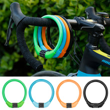 Load image into Gallery viewer, Motorcycle Bicycle Bike Lock Combination Code 4 Digit Password Padlock Anti-theft Password Security Cable Locker Portable For MTB Road Bike