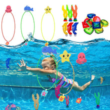 Load image into Gallery viewer, Children's Pool Diving Toy Submersible Torpedo Octopus Dolphin Fish Ring Treasure Hunt Water Toy Swimming Training Tool Summer Outdoor water Gift Multi-Set #3