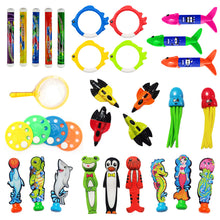 Load image into Gallery viewer, Children's Pool Diving Toy Frog Penguin Mermaid Treasure Hunt Water Toy Swimming Training Tool Summer Outdoor water Gift Set #4
