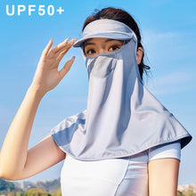 Load image into Gallery viewer, UPF50+ Visor Shoulder Neck Sunscreen Mask Long Three-Dimensional Eye Protection Angle Facekini Ice Silk 360° UV Veil Visor Neck Integrated Outdoor Riding Professional Sun Protection Equipment