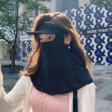 Load image into Gallery viewer, UPF50+ Visor Shoulder Neck Sunscreen Mask Long Three-Dimensional Eye Protection Angle Facekini Ice Silk 360° UV Veil Visor Neck Integrated Outdoor Riding Professional Sun Protection Equipment